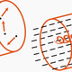 Left: Particles of plasma freely float inside the chamber. Right: Magnetic field lines (black) force charged particles to follow restricted paths.